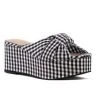 She She Boutique BC Footwear Don't Get It Twisted Platform Sandal - Black/White Gingham