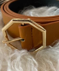 She She Boutique Octagon Buckle Belt - Black OR Camel ACCESSORIES