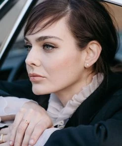 Kris Nations Starburst Pave Stud Earring - Gold