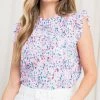 She She Boutique Abstract Print Top - Pink Multi CLOTHING