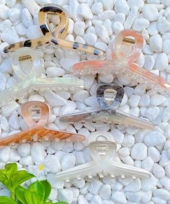 She She Boutique Katie Tortoise Hair Claw - Brown, Black Zebra, Light Tortoise, Pearl Garden OR White ACCESSORIES