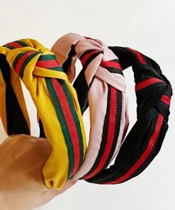 She She Boutique Luxe Stripe Headband - Pink