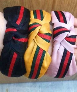 She She Boutique Luxe Stripe Headband - Pink