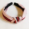 She She Boutique Luxe Stripe Headband - Pink