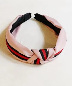 She She Boutique Luxe Stripe Headband - Pink