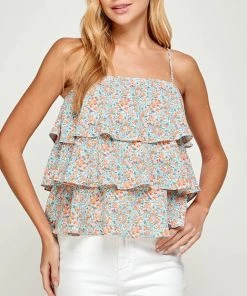 She She Boutique Tiered Ruffle Cami - Multi CLOTHING