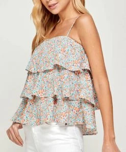 She She Boutique Tiered Ruffle Cami - Multi CLOTHING