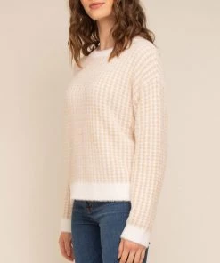 She She Boutique Eminence Sweater - Ivory/Camel CLOTHING