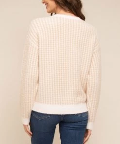 She She Boutique Eminence Sweater - Ivory/Camel CLOTHING