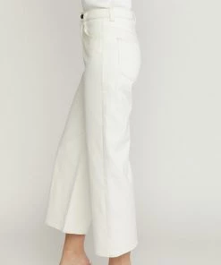 She She Boutique High Waisted Denim Pants - Cream CLOTHING