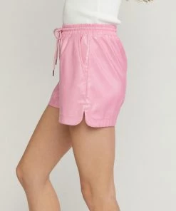 She She Boutique CLOTHING Faux Leather Shorts - Pink 7 She She Boutique CLOTHING Faux Leather Shorts - Pink