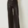 She She Boutique Faux Leather Wide Leg Trouser - Black