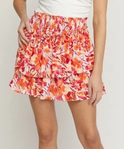 She She Boutique Tiered Mini Skirt - Magenta OR Blue