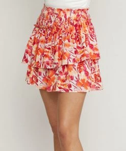 She She Boutique Tiered Mini Skirt - Magenta OR Blue