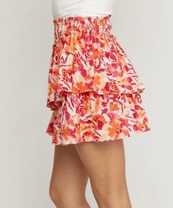 She She Boutique Tiered Mini Skirt - Magenta OR Blue