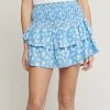 She She Boutique CLOTHING Floral Mini Skirt - Blue