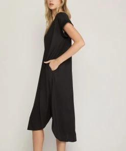 She She Boutique Textured Midi Dress - Olive OR Black