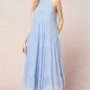 She She Boutique CLOTHING Tiered Maxi Dress - Baby Blue
