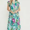 She She Boutique CLOTHING Floral Midi Dress - Off White OR Sage