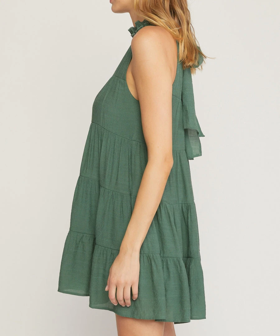 She She Boutique Sleeveless Mock Neck Dress - Hunter Green OR Orchid 9 She She Boutique Sleeveless Mock Neck Dress - Hunter Green OR Orchid