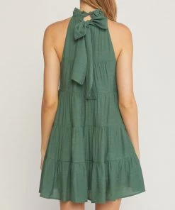She She Boutique Sleeveless Mock Neck Dress - Hunter Green OR Orchid 17 She She Boutique Sleeveless Mock Neck Dress - Hunter Green OR Orchid