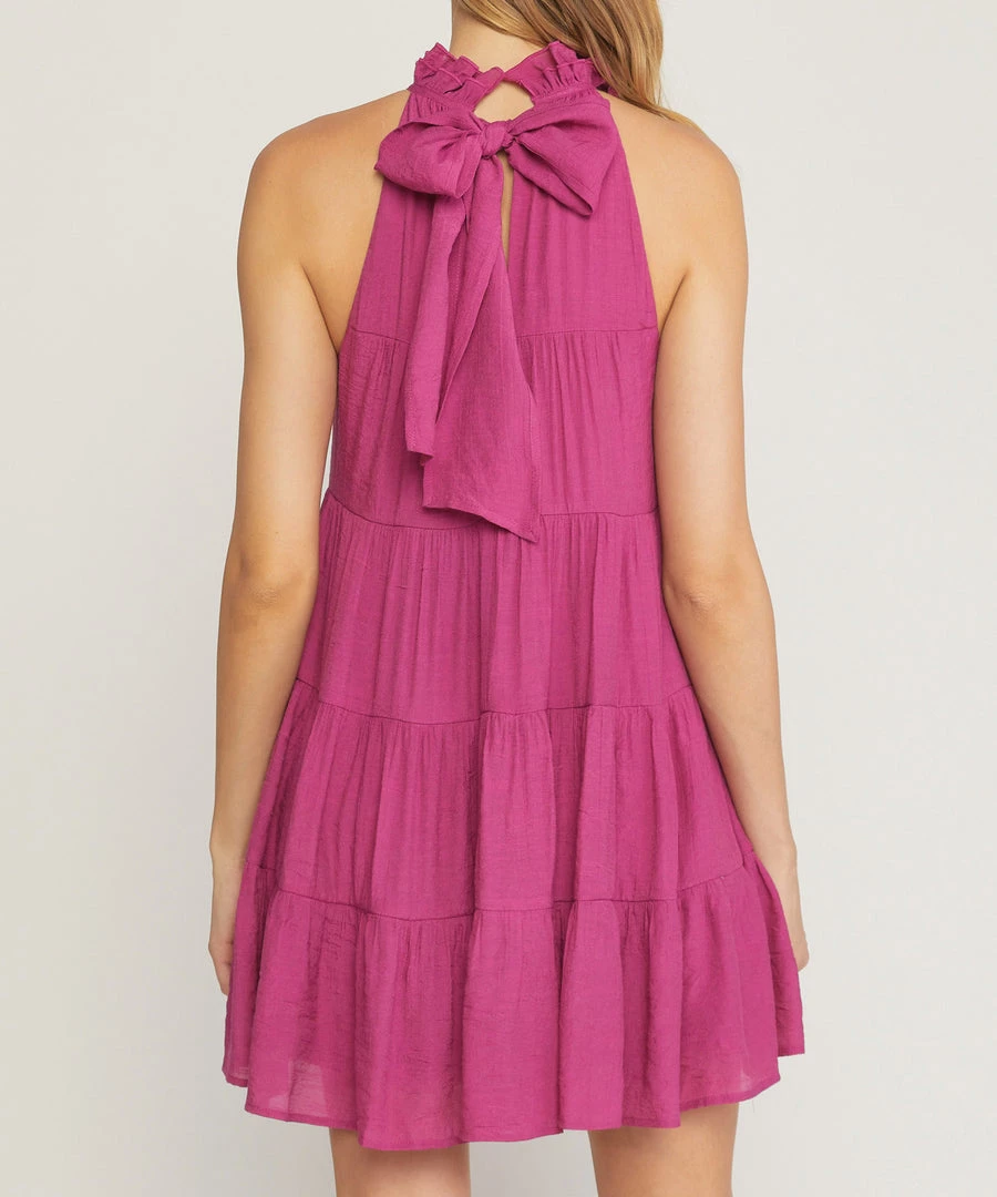 She She Boutique Sleeveless Mock Neck Dress - Hunter Green OR Orchid 6 She She Boutique Sleeveless Mock Neck Dress - Hunter Green OR Orchid