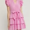 She She Boutique CLOTHING Ruffle Dress - Pink 2 She She Boutique CLOTHING Ruffle Dress - Pink