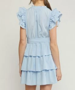 She She Boutique Ruffle Dress - Baby Blue CLOTHING