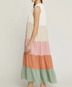 She She Boutique CLOTHING Colorblock Maxi Dress - Cream Combo 8 She She Boutique CLOTHING Colorblock Maxi Dress - Cream Combo