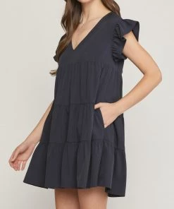 She She Boutique Tiered Dress- Hunter Green, Black OR Clay 19 She She Boutique Tiered Dress- Hunter Green, Black OR Clay