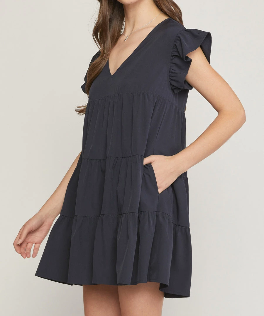 She She Boutique Tiered Dress- Hunter Green, Black OR Clay 10 She She Boutique Tiered Dress- Hunter Green, Black OR Clay