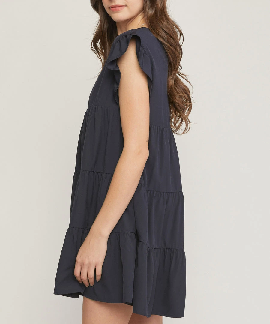 She She Boutique Tiered Dress- Hunter Green, Black OR Clay 11 She She Boutique Tiered Dress- Hunter Green, Black OR Clay