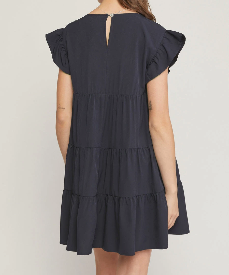 She She Boutique Tiered Dress- Hunter Green, Black OR Clay 12 She She Boutique Tiered Dress- Hunter Green, Black OR Clay