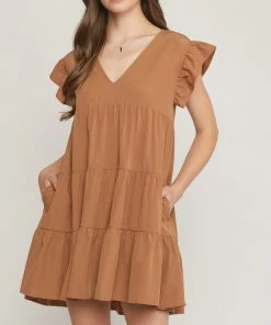 She She Boutique Tiered Dress- Hunter Green, Black OR Clay 15 She She Boutique Tiered Dress- Hunter Green, Black OR Clay