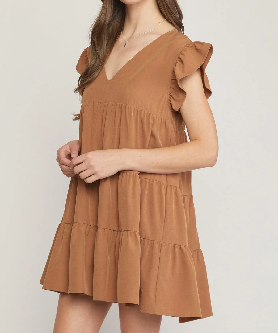 She She Boutique Tiered Dress- Hunter Green, Black OR Clay 7 She She Boutique Tiered Dress- Hunter Green, Black OR Clay