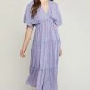 She She Boutique CLOTHING Gingham Maxi Dress - Blue