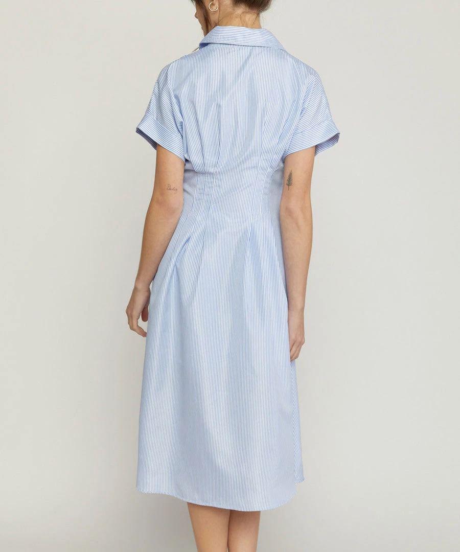 She She Boutique CLOTHING Stripe Button Down Dress - Blue 6 She She Boutique CLOTHING Stripe Button Down Dress - Blue