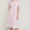 She She Boutique CLOTHING Stripe Button Down Dress - Pink