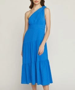 She She Boutique CLOTHING One Shoulder Dress - Cobalt Blue