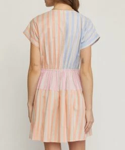 She She Boutique CLOTHING Striped Dress - Orange Multi