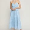 She She Boutique Floral Halter Dress - Blue
