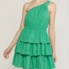 She She Boutique CLOTHING One Shoulder Dress - Green