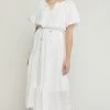 She She Boutique V-Neck Bubble Sleeve Dress - White