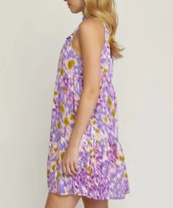 She She Boutique Tiered Mini Dress - Magenta OR Orchid