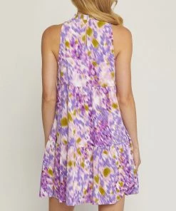 She She Boutique Tiered Mini Dress - Magenta OR Orchid