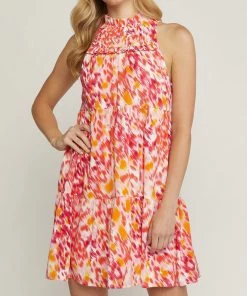 She She Boutique Tiered Mini Dress - Magenta OR Orchid