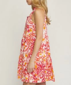 She She Boutique Tiered Mini Dress - Magenta OR Orchid