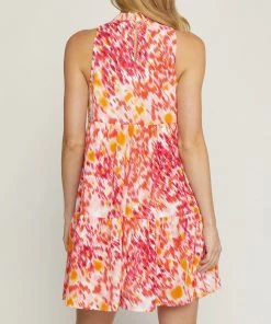 She She Boutique Tiered Mini Dress - Magenta OR Orchid