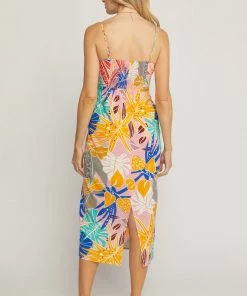 She She Boutique CLOTHING Floral Midi Dress - Pink Combo 9 She She Boutique CLOTHING Floral Midi Dress - Pink Combo