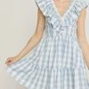 She She Boutique Gingham Print Dress - Blue
